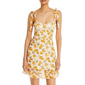 Aqua Women’s Lemon Tree Lemon Ruffle Mini Dress